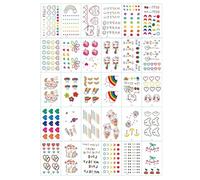 INF Tatouages temporaires 30 feuilles aux motifs colorés