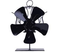 INF Ventilateur de poêle pour une meilleure répartition de la chaleur 5 pales Le noir