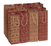 Infactory : 12 sacs cadeaux en papier kraft avec motif de Noël 34 x 10 x 10 cm G