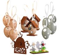 Infactory 13 décorations de Pâques à suspendre avec boîte de rangement en bois