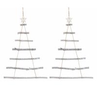 Infactory 2 échelles décoratives en bois en forme de sapin de Noël