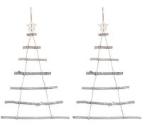 Infactory 2 échelles décoratives en bois en forme de sapin de Noël