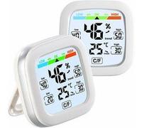 Infactory : 2 thermomètres-hygromètres numériques avec affichage de l'indice de confort G
