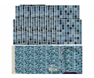 Infactory 20 mosaïques autocollantes pour carrelage "Aqua"