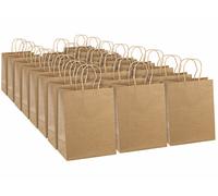Infactory 20 sacs cadeaux en papier kraft avec anse 27 x 12 x 21 cm