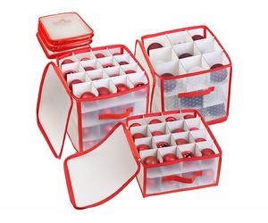Infactory 3 boîtes de rangement pour boules de Noël