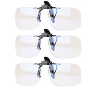 Infactory 3 clips sur-lunettes anti lumière bleue + UV 400