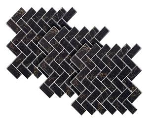 Infactory 3 dalles murales adhésives - 26 x 26 cm - Chevrons de marbre