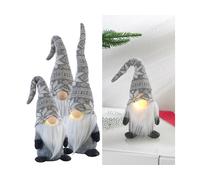 Infactory 3 lutins décoratifs avec nez lumineux - coloris gris