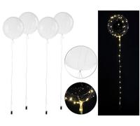 Infactory 4 ballons transparents Ø env. 20 cm avec guirlande à 40 LED -Blanc chaud
