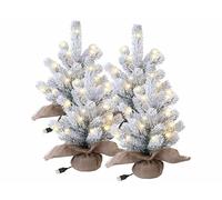 Infactory 4 sapins de Noël artificiels enneigés USB à LED - 26 cm