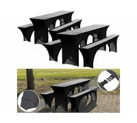 Infactory 6 housses élastiques pour tables et bancs - coloris anthracite