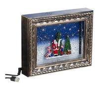 Infactory : Cadre décoratif de Noël Cadeaux avec LED, musique et neige G