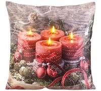 Infactory Coussin décoratif à 4 LED avec motifs de l'Avent - 45 x 45 cm