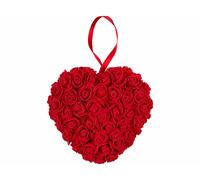 Infactory Cœur en roses artificielles 20 cm avec boîte cadeau