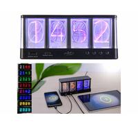 Infactory Horloge à tubes LED RVB avec ports de charge USB