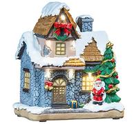 Infactory Maisonnette décorative avec Père Noël et illuminations