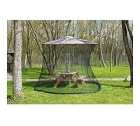 Infactory Moustiquaire cylindrique pour parasol en maille 220 - 330 x 250 cm - Noir G
