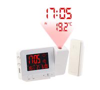 Infactory Réveil à projection et station météo sans fil 2 en 1 - Blanc