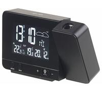 Infactory Réveil à projection et station météo sans fil 2 en 1 - Noir