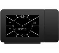 Infactory Réveil à projection radio-piloté avec double réveil et thermo-hygromètre