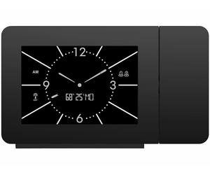 Infactory Réveil à projection radio-piloté avec double réveil et thermo-hygromètre