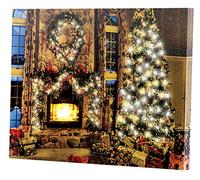 Infactory Tableau lumineux à LED Magie de Noël lumière vacillante 40 x 30 cm Multicolore