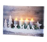 Infactory Tableau lumineux "Bougies de Noël" 30 x 20 cm