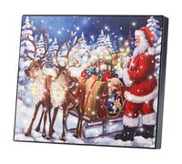 Infactory Tableau lumineux "Père Noël et son traîneau" 28 x 23 cm