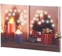infactory Tableau Lumineux Une fenêtre à Noël 30 x 20 cm