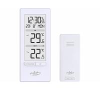 Infactory Thermomètre avec horloge radio-pilotée et capteur extérieur - coloris blanc