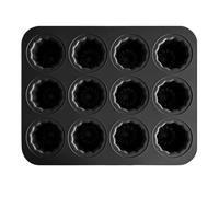 INFANGHUA Moule à canele en et acier au carbone,Cuisson au four, 12 cavités antiadhésifs Cannelés,pour les fêtes de fête, noir