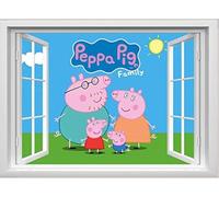 Infans Stickers Muraux Peppa Pig - Famille de Peppa pour Chambre à Coucher Garçons et Filles