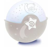INFANTINO Lumière Apaisante et Projecteur - Veilleuse à Clipser avec Design Grow-With-Me, Projecteur de Nuit Étoilée et Lampe de Table avec Mélodies et Capteurs Sonores Intégrés, Gris
