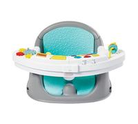 Infantino - Siège Rehausseur Musical & Lumineux 3-en-1 Découverte Growing - Chaise Haute Convertible - Taille Ajustable - Jouets Interactifs & Plateau Snack - Développement de l'Enfant - Couleur Bleue