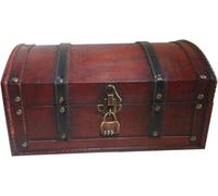 infinimo Coffre au trésor - Coffre au Trésor pour Anniversaire D'enfant, Boîte de Pirate, Boîte Cadeau Avec Serrure à Combinaison, Coffre en Bois 30 x 20 x 15 cm