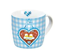 infinite by GEDA LABELS 12688 Oktoberfest Vive Porcelaine Mug avec Anse, Bleu/Blanc, 11,5 x 9,5 x 9 cm