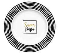 infinite by GEDA LABELS (INFKH) Assiette à rayures Super Papa 21 cm