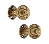 Infinity Decor Boutons de porte à mortaiser en laiton vieilli non ressort style ruche ruche 50 mm - Idéal pour une utilisation intérieure et extérieure