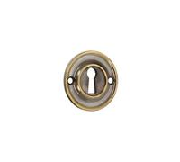 Infinity Decor Rosace de serrure de porte standard fine en laiton massif 42 mm - Idéal pour les portes extérieures avant (laiton vieilli)