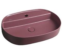 Sapho Isvea - Lavabo à poser 60x40 cm, trou pour robinet, marron rouge 10NF65060-2R