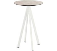 Infinity - Table de bar, structure blanche + plateau en stratifié haute pression Moonstone Ø70 cm, 1 pièce