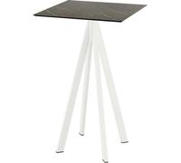 Infinity - Table de bar, structure blanche + plateau HPL effet marbre Midnight, 70 x 70 cm, 1 pièce