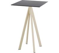 Infinity - Table de bar, structure couleur sable + plateau HPL noir, 70 x 70 cm, 1 pièce
