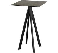 Infinity - Table de bar, structure noire + plateau HPL effet marbre Midnight, 70 x 70 cm, 1 pièce