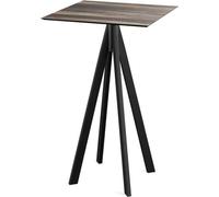 Infinity - Table de bar, structure noire + plateau HPL imitation bois tropical, 70 x 70 cm, 1 pièce
