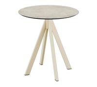 Infinity - Table de patio, structure couleur sable + plateau en stratifié haute pression Moonstone Ø70 cm, 1 pièce