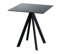 Infinity - Table de patio, structure noire + plateau HPL noir, 70 x 70 cm, 1 pièce