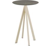 Infinity table haute Sand piètement + Midnight Marble HPL Ø70 cm