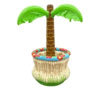 Inflatable Palm Tree Cooler - Pool Float | Beach Party Beverage Holder | 27in Durable PVC Ice Bucket, Holds Cold Drinks & Snacks, for Outdoor Summer Hawaiian BBQ Birthday Backyard